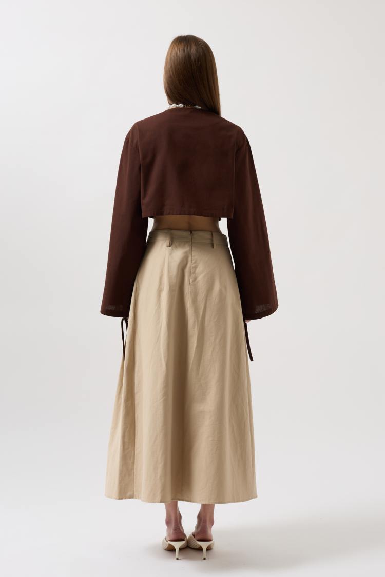 Tie Up Detail Long Sleeve Blouse