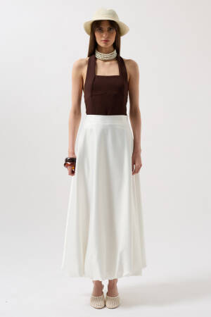 Satin Balloon Detail Midi Skirt - Black Fashion - Globality Store - Women Clothes Wholesale Turkey