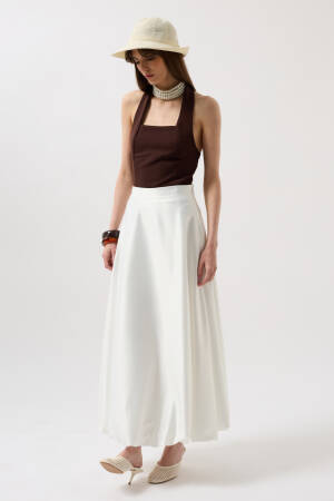 Satin Balloon Detail Midi Skirt - Black Fashion - Globality Store - Women Clothes Wholesale Turkey