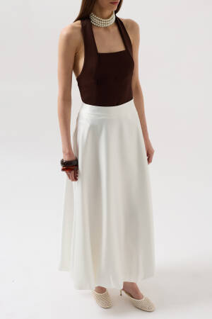 Satin Balloon Detail Midi Skirt - Black Fashion - Globality Store - Women Clothes Wholesale Turkey