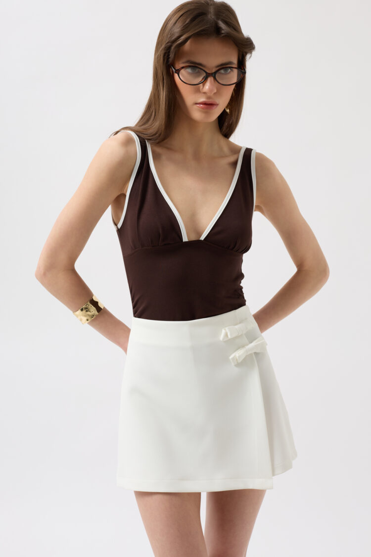 Bow Detail Mini Skirt