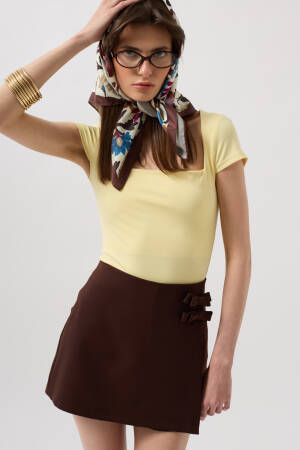 Bow Detail Mini Skirt - Black Fashion - Globality Store - Women Clothes Wholesale Turkey