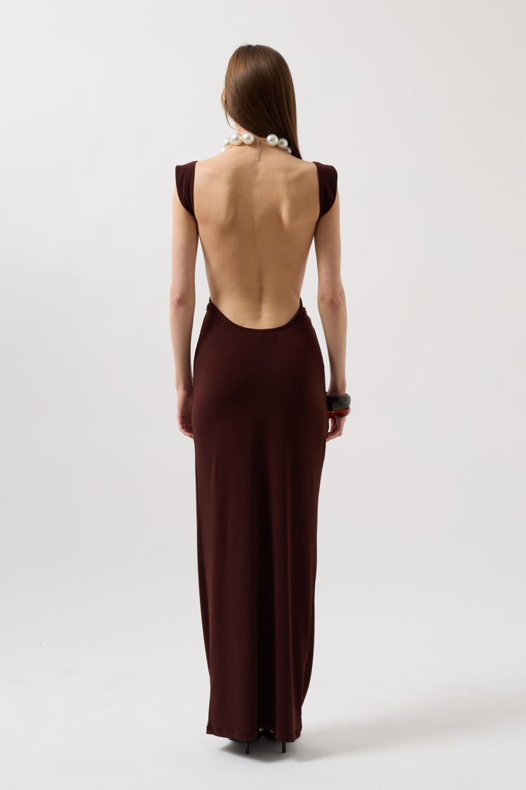 Back Neckline Maxi Dress