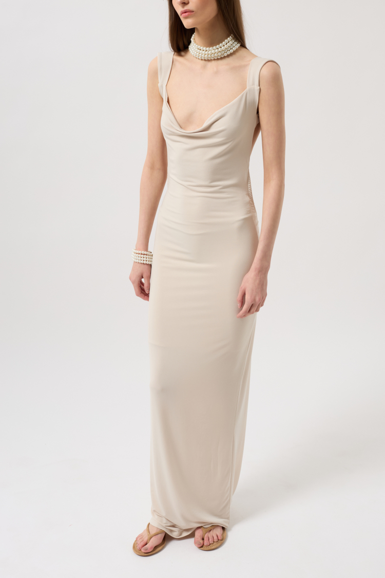 Back Neckline Maxi Dress