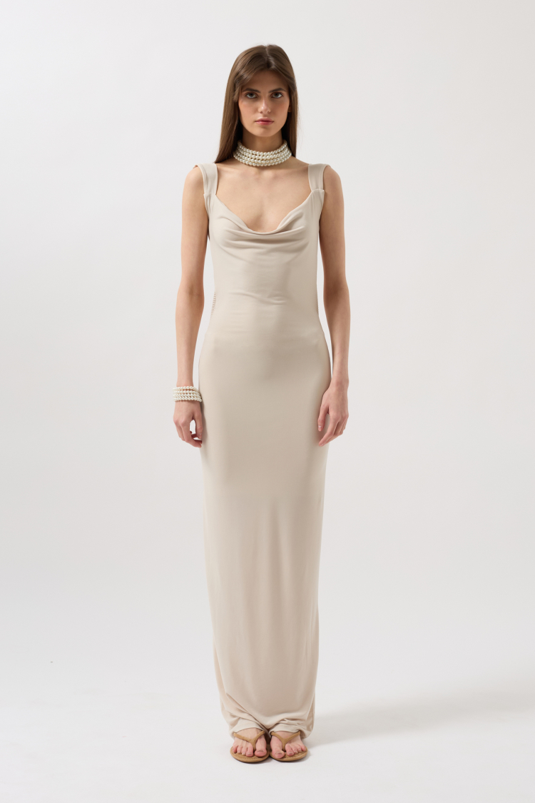 Back Neckline Maxi Dress