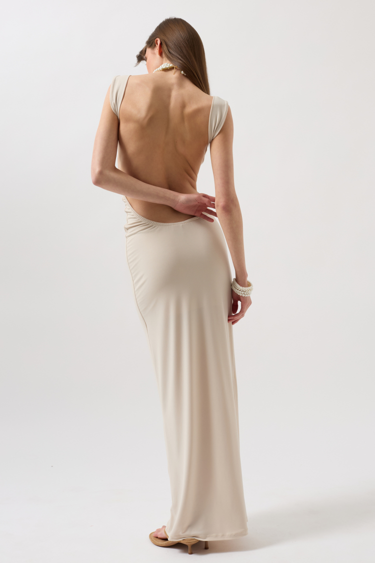 Back Neckline Maxi Dress