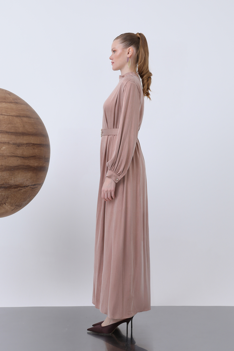 Women's Belt And Wadding Detailed Dress