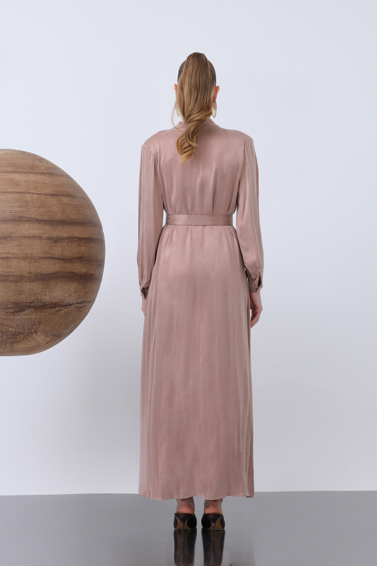 Women's Belt And Wadding Detailed Dress