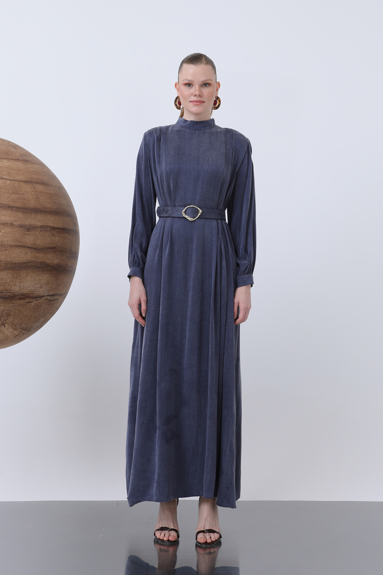 Women's Belt And Wadding Detailed Dress