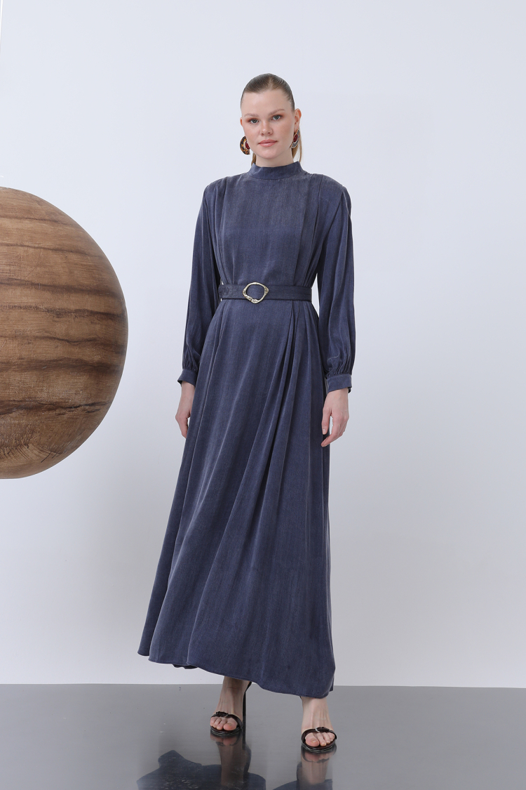 Women's Belt And Wadding Detailed Dress