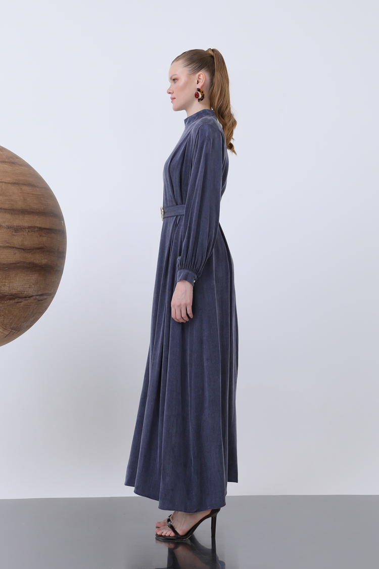 Women's Belt And Wadding Detailed Dress
