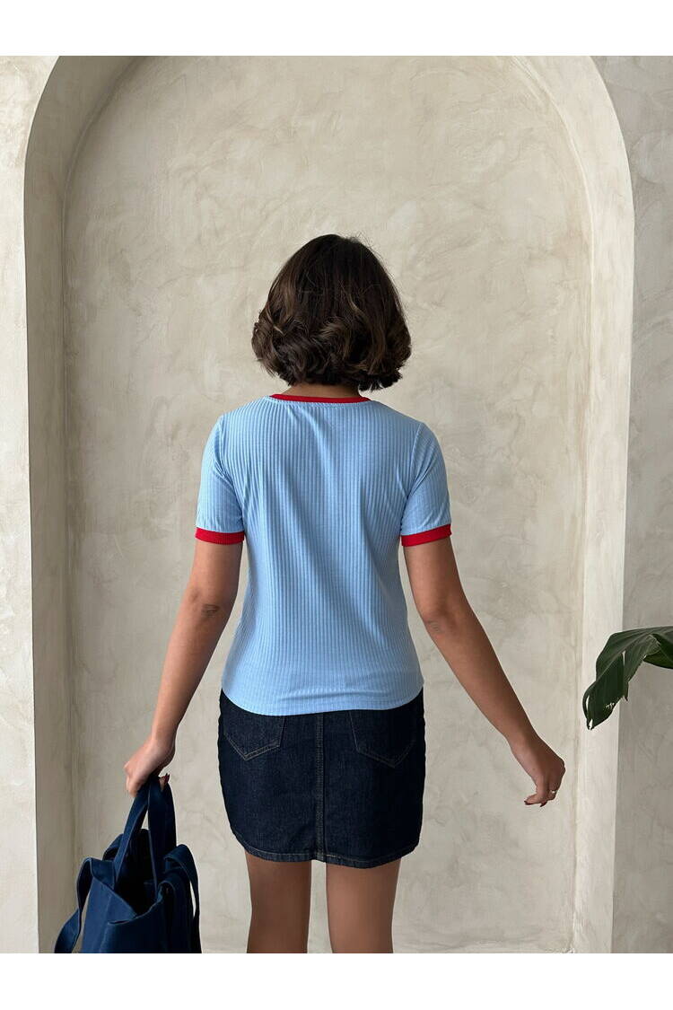 Wholesale T Shirt WithRed Embroidery
