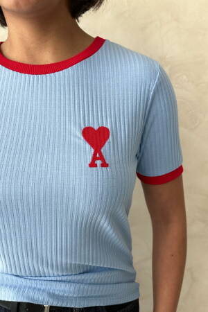 Wholesale T Shirt WithRed Embroidery - Topshow - Globality Store - Women Clothes Wholesale Turkey