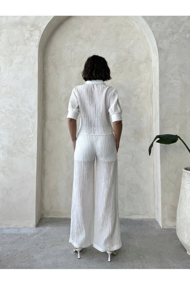 Butterfly Detailed Pleated Shirt