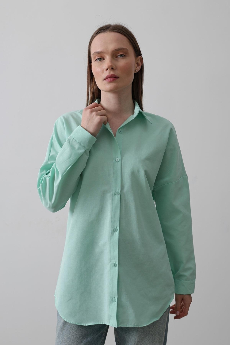 Long Sleeve Shirt - Reyon - Globality Store - Women Clothes Wholesale Turkey