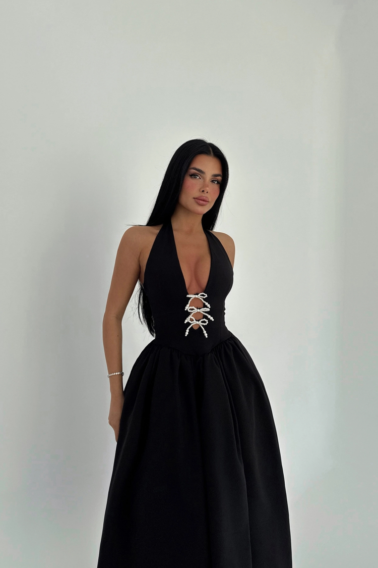 Ballerina Pearl Bow Detail Dress
