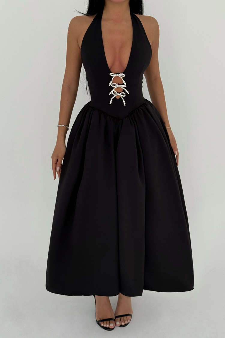 Ballerina Pearl Bow Detail Dress