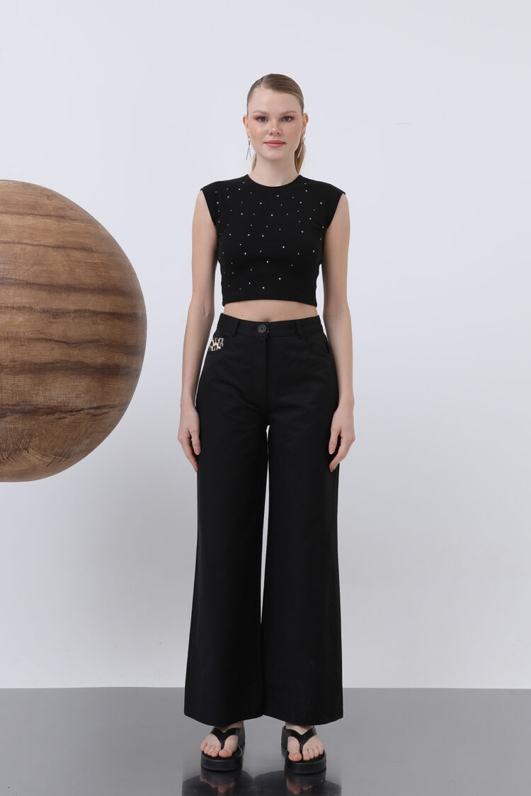 Women's Pocket Detailed Loose Pants