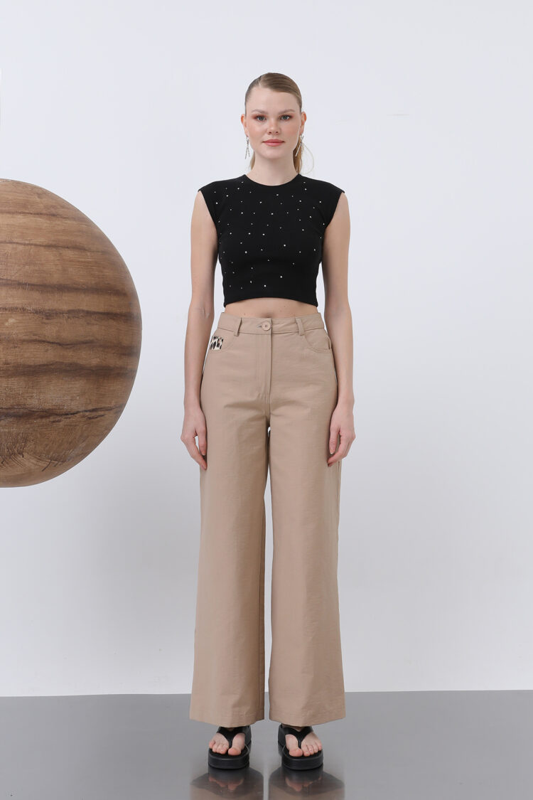 Women's Pocket Detailed Loose Pants