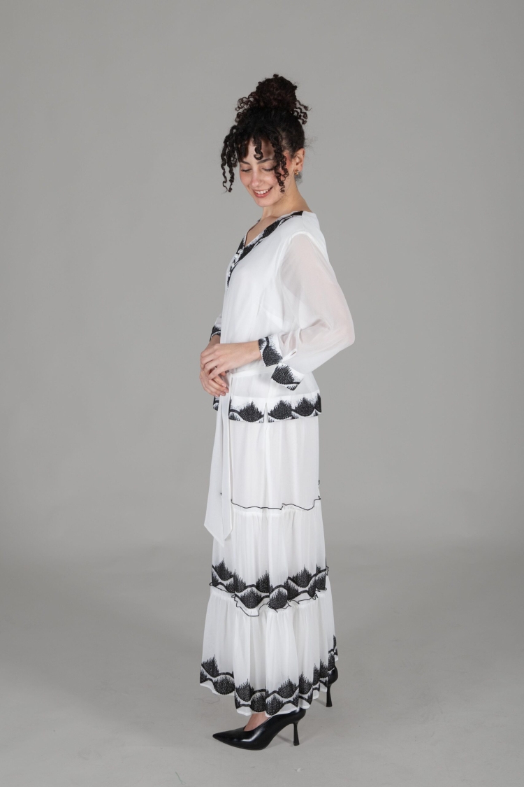 V Neck Chiffon Dress