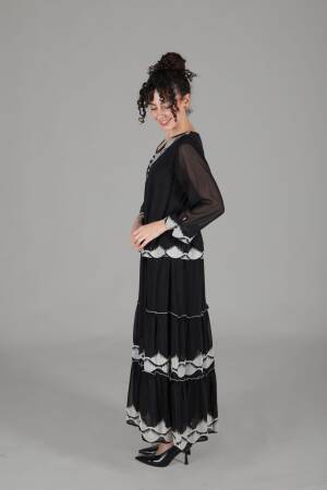V Neck Chiffon Dress - GUMANIZE - Globality Store - Women Clothes Wholesale Turkey