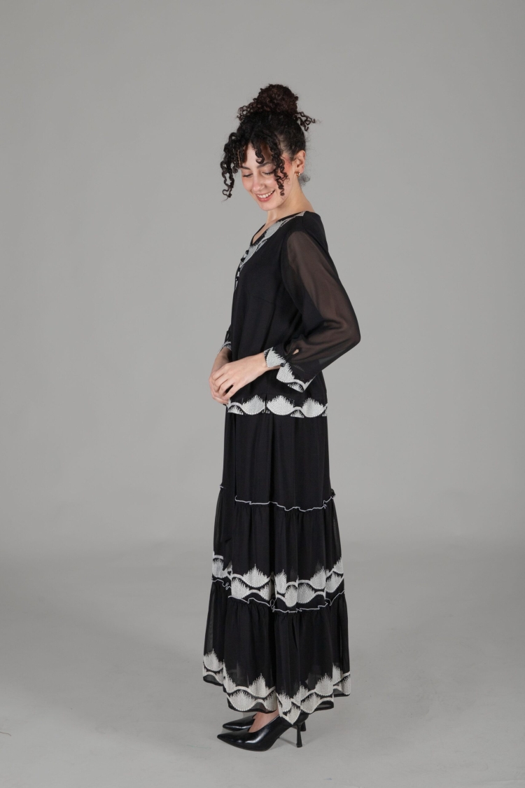 V Neck Chiffon Dress