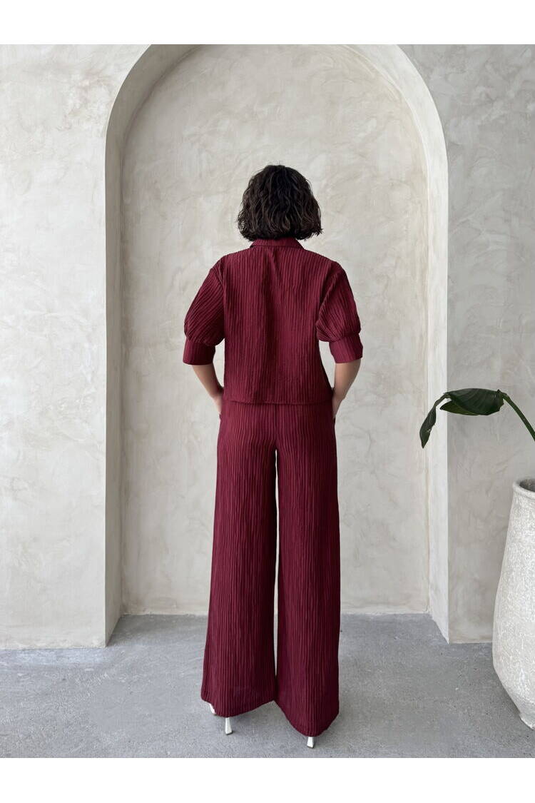 Pleise Wholesale Pants - Burgundy |