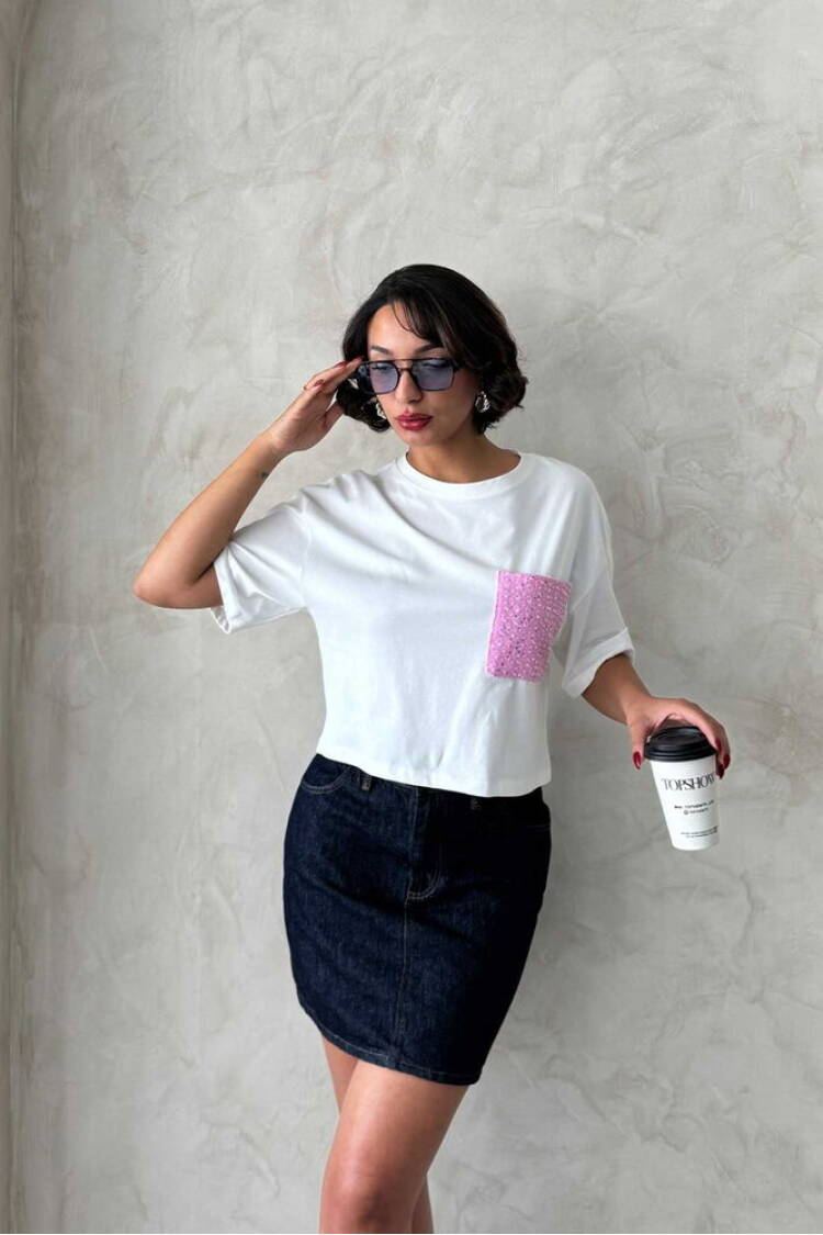 Pocket Detailed Wholesale T-Shirt -