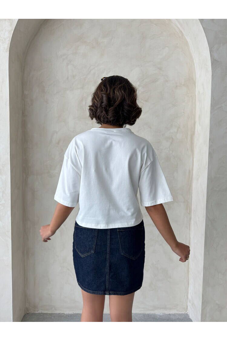 Pocket Detailed Wholesale T-Shirt -|
