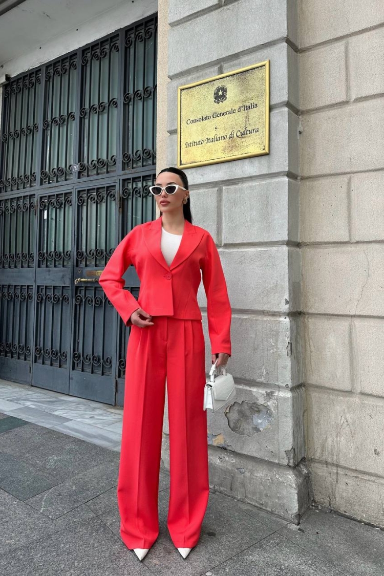 Trousers - Red - ESPADA - Globality Store - Women Clothes Wholesale Turkey