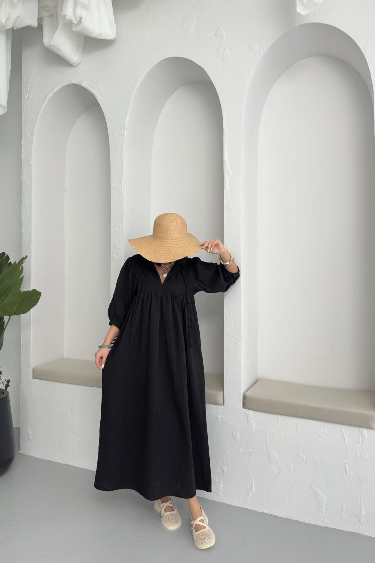 Half Sleeve Mueslin Dress