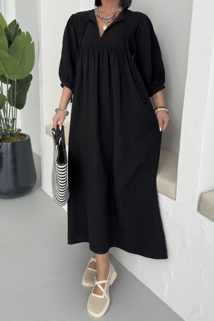 Half Sleeve Mueslin Dress