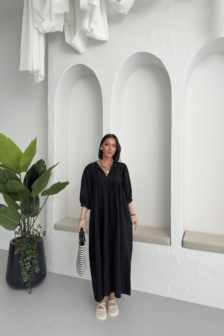 Half Sleeve Mueslin Dress