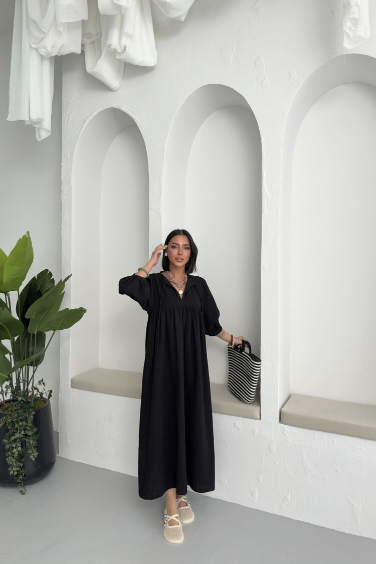 Half Sleeve Mueslin Dress