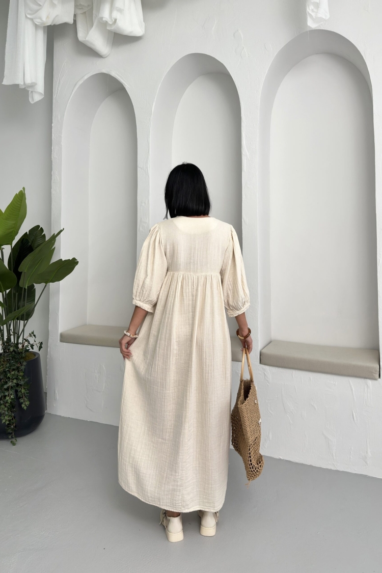 Half Sleeve Mueslin Dress