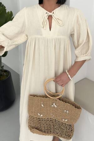 Half Sleeve Mueslin Dress - My Fashion - Globality Store - Women Clothes Wholesale Turkey