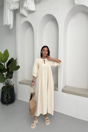 Half Sleeve Mueslin Dress - My Fashion - Globality Store - Women Clothes Wholesale Turkey