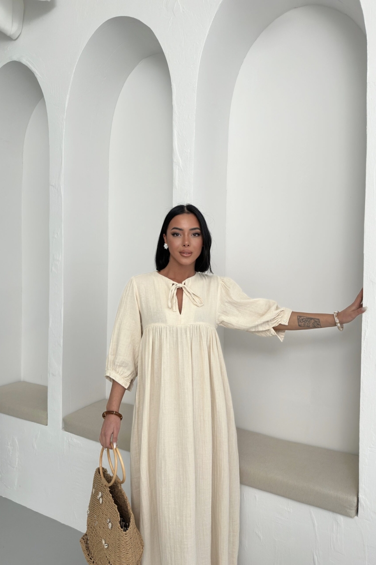 Half Sleeve Mueslin Dress
