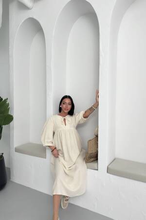 Half Sleeve Mueslin Dress - My Fashion - Globality Store - Women Clothes Wholesale Turkey