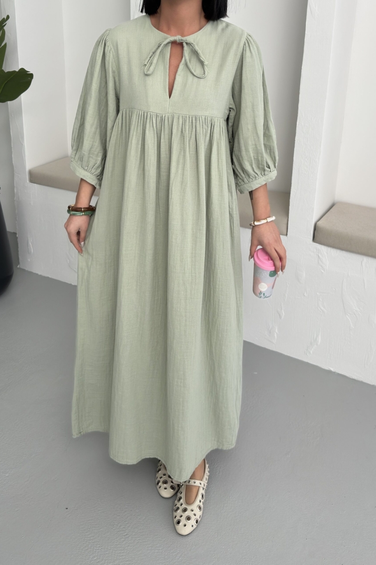 Half Sleeve Mueslin Dress