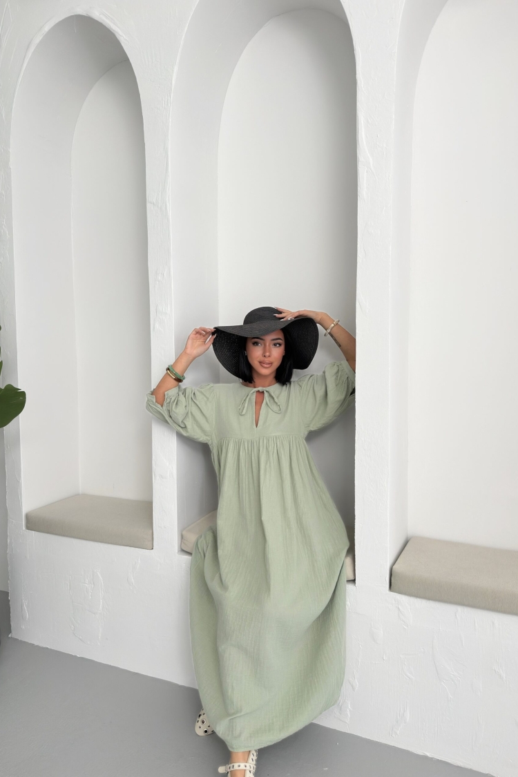 Half Sleeve Mueslin Dress