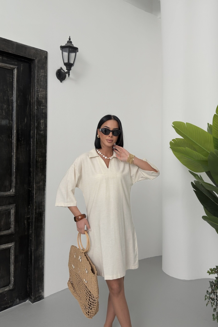 Polo Neck Plain Dress