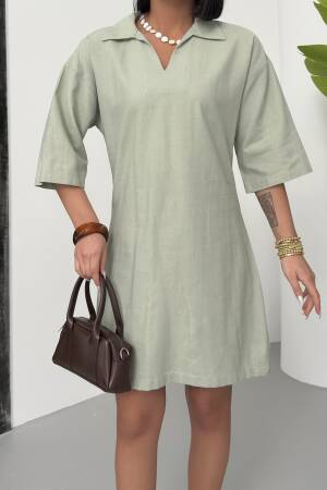 Polo Neck Plain Dress - My Fashion - Globality Store - Women Clothes Wholesale Turkey