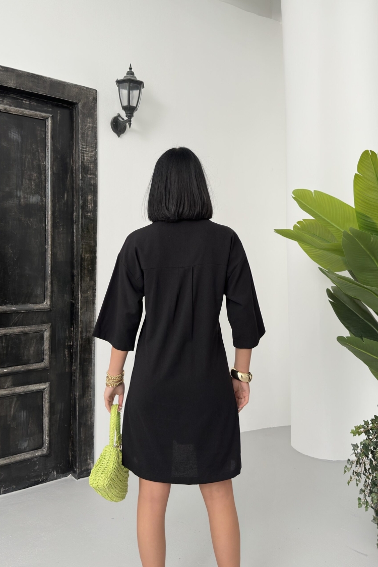 Polo Neck Plain Dress