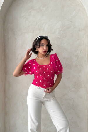Gipe Detailed Patterned Chiffon Wholesale Blouse - Topshow - Globality Store - Women Clothes Wholesale Turkey