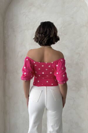 Gipe Detailed Patterned Chiffon Wholesale Blouse - Topshow - Globality Store - Women Clothes Wholesale Turkey