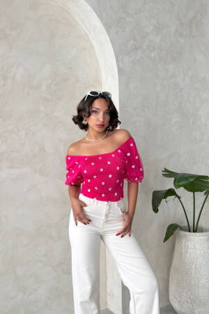 Gipe Detailed Patterned Chiffon Wholesale Blouse - Topshow - Globality Store - Women Clothes Wholesale Turkey