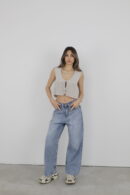 Jeans Palazzo - Cream Rouge - Globality Store - Women Clothes Wholesale Turkey