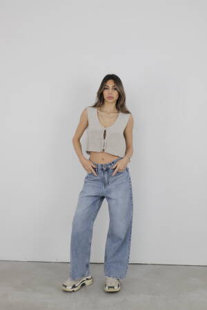 Jeans Palazzo - Cream Rouge - Globality Store - Women Clothes Wholesale Turkey