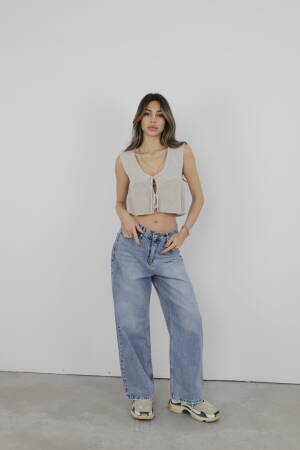Jeans Palazzo - Cream Rouge - Globality Store - Women Clothes Wholesale Turkey